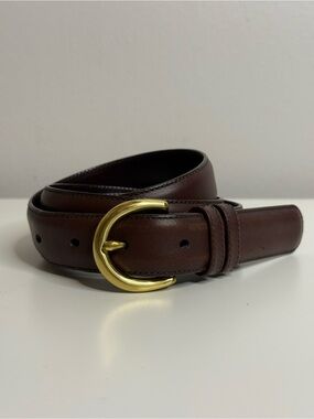 Coach Vintage Dark Brown Leather Belt Style 8400 Brass Buckle